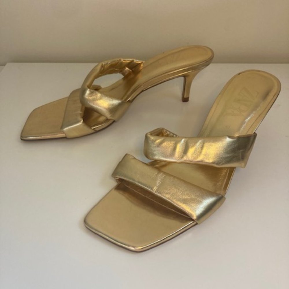ZARA GOLD HEELS